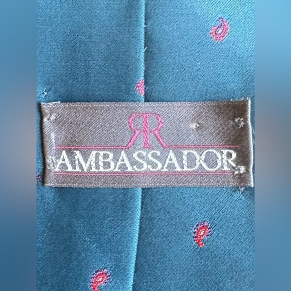 Ambassador Neck Tie Teal / Red - Picture 3 of 3